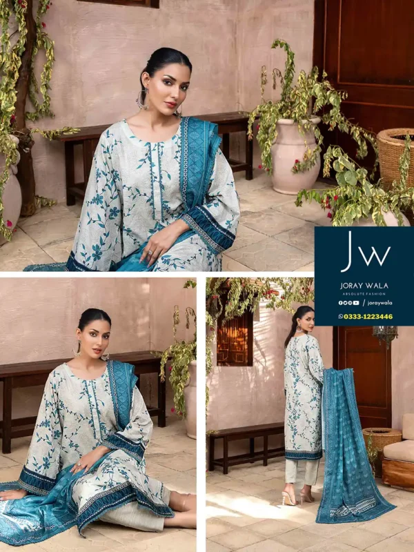 Zesh drop 2 khaddar printed 3 pcs D7 by zesh textile 100 percent original available at joraywala