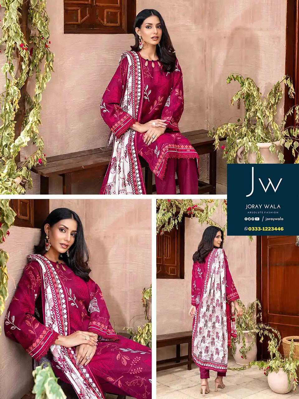 Zesh drop 2 khaddar printed 3 pcs D8 by zesh textile 100 percent original available at joraywalaa