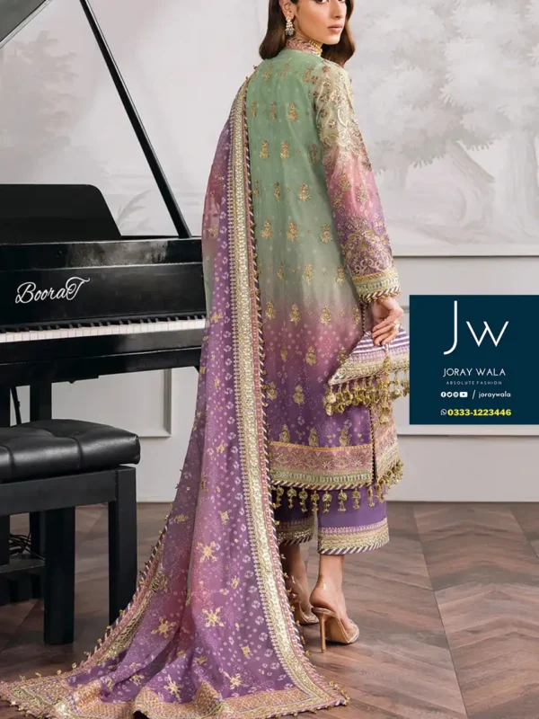 partywear baroque chantelle embroidered chiffon beautiful design available at joraywala with free delivery all over pakistan