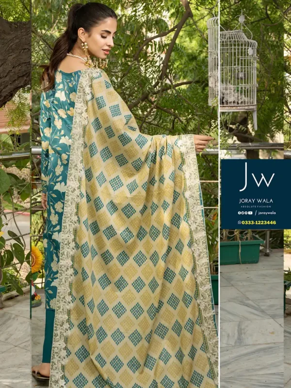 Zesh cutwork embroidered lawn drop 4 D8 beautiful 3pcs suit, available at joraywala with free delivery