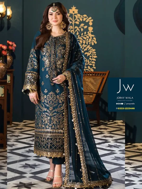 Partywear fancy wedding collection 3 Pcs suit with free delivery available at joraywala