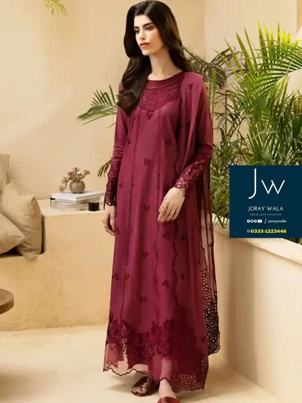 Azure berry delight Maroon Partywear available with free delivery at joraywala