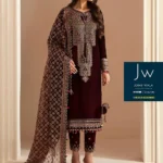 Partywear jazmin velvet wedding collection 3 pcs suit with free delivery available at joraywala