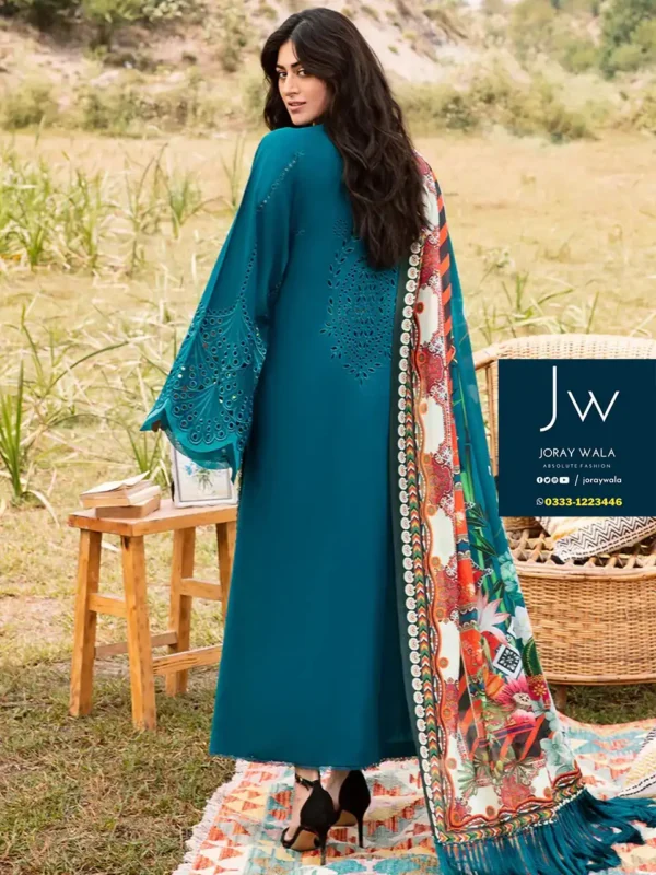 Partywear-fancy-Bin-ilyas-embroidered -lawn-3-piece- unstitched-suit--with-free-DC