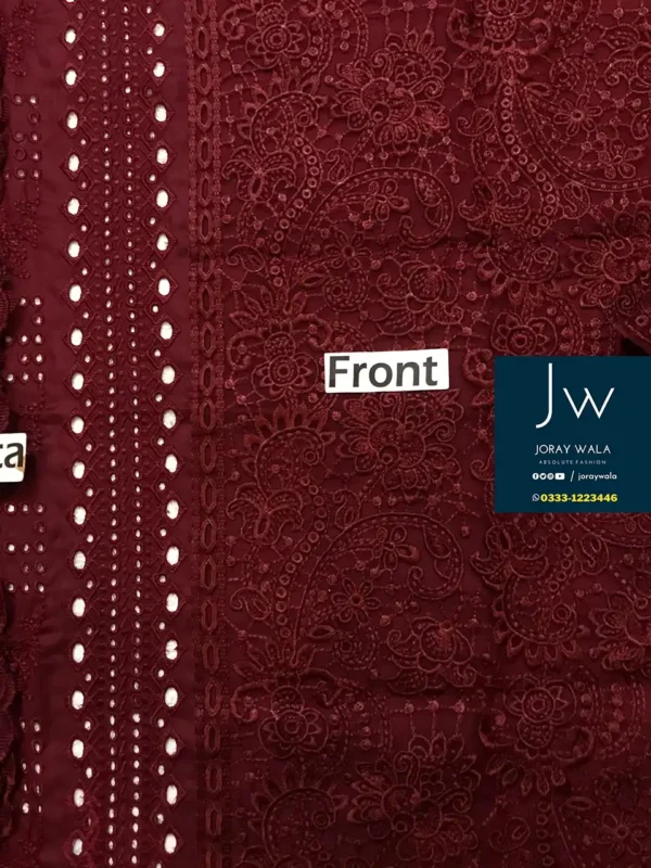 Fancy luxury lawn 3 pcs Suit with chckankari