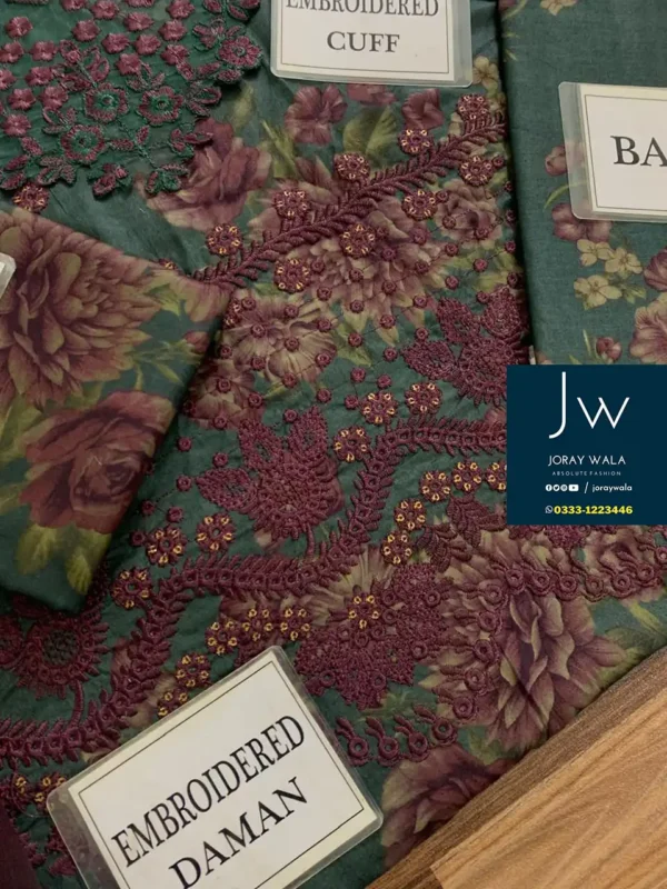 Partywear-Fancy -lawn-3-pcs-suit -iznik -mastercopy-joraywala-free-delivery