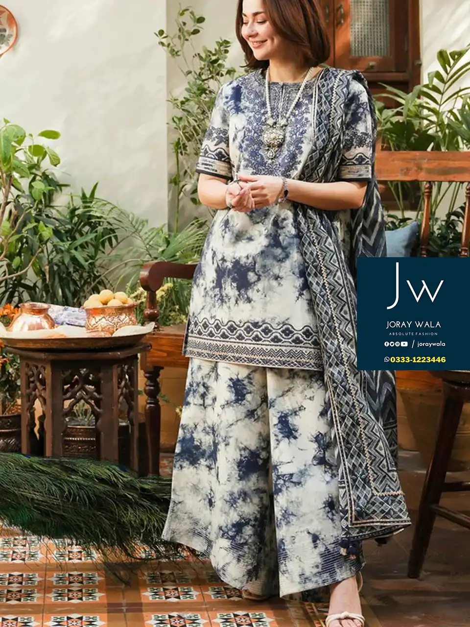 Eid-collection-sapphire-3-pcs-suit-hania-amir-copy-with-delivery-joraywala