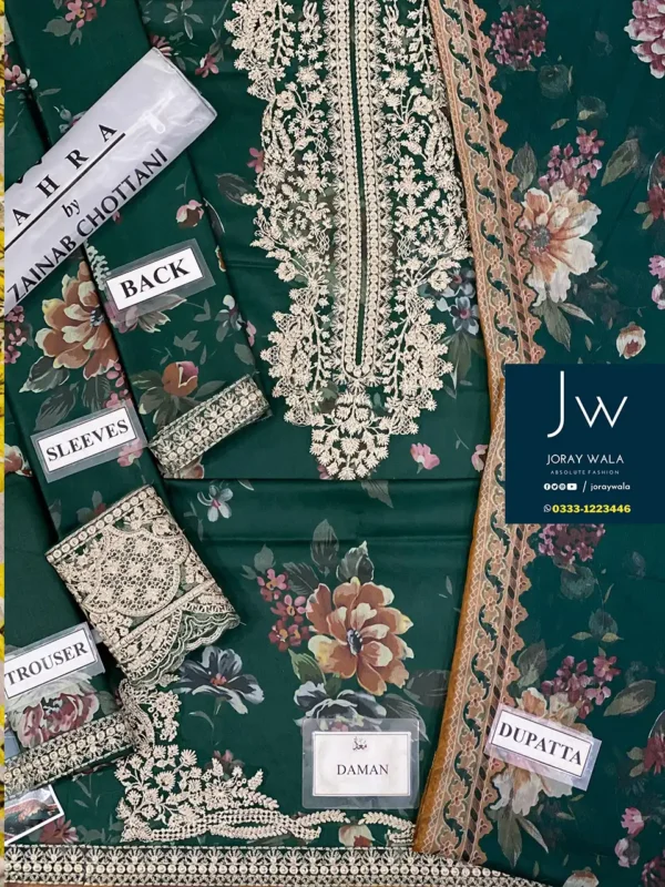 Fancy lawn collection 3 Pcs with Embroidered Suit available at joraywala