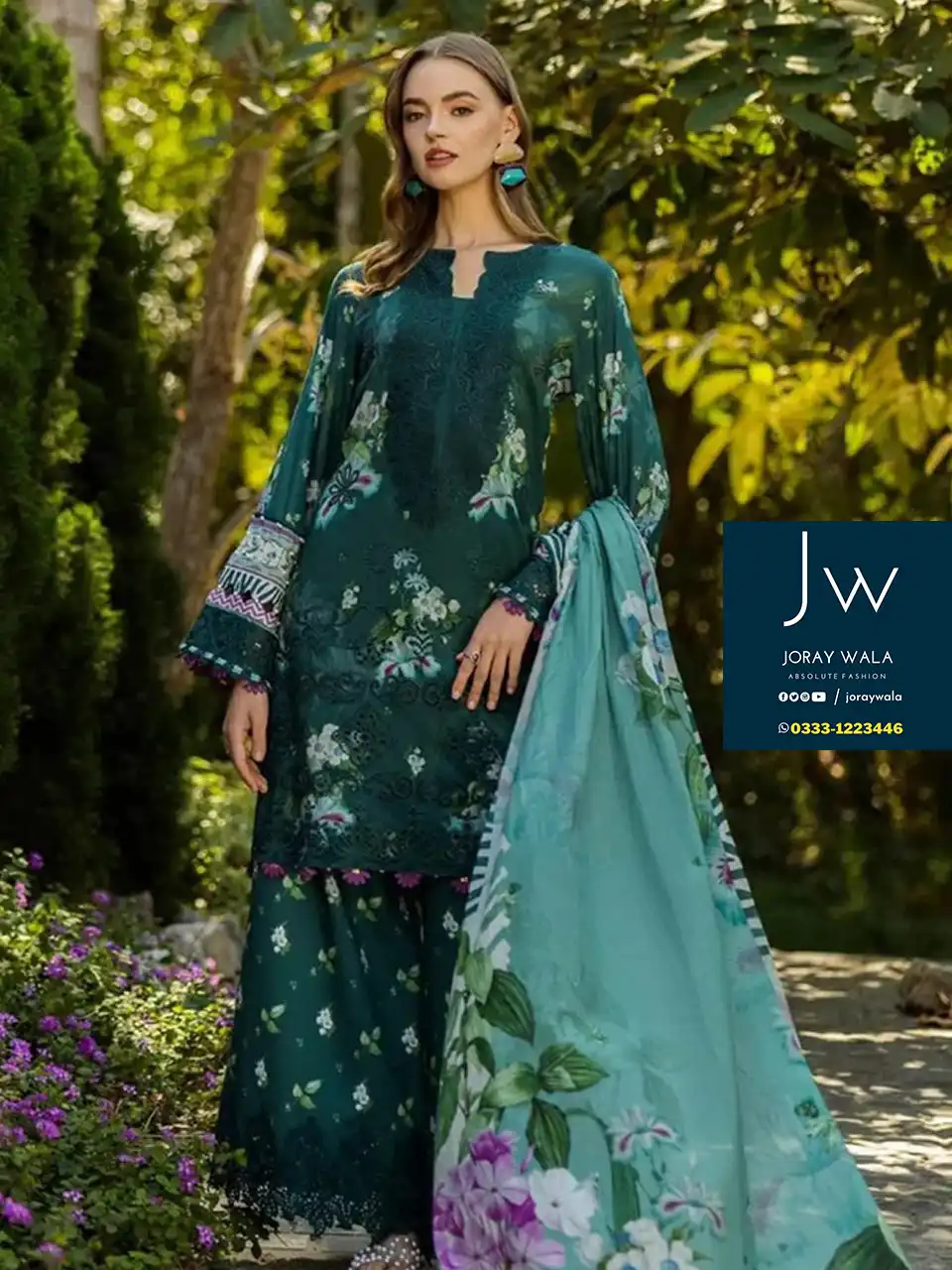 fancy-Chickankari-lawn-embroidered-3-pcs-suit-joraywala-replica