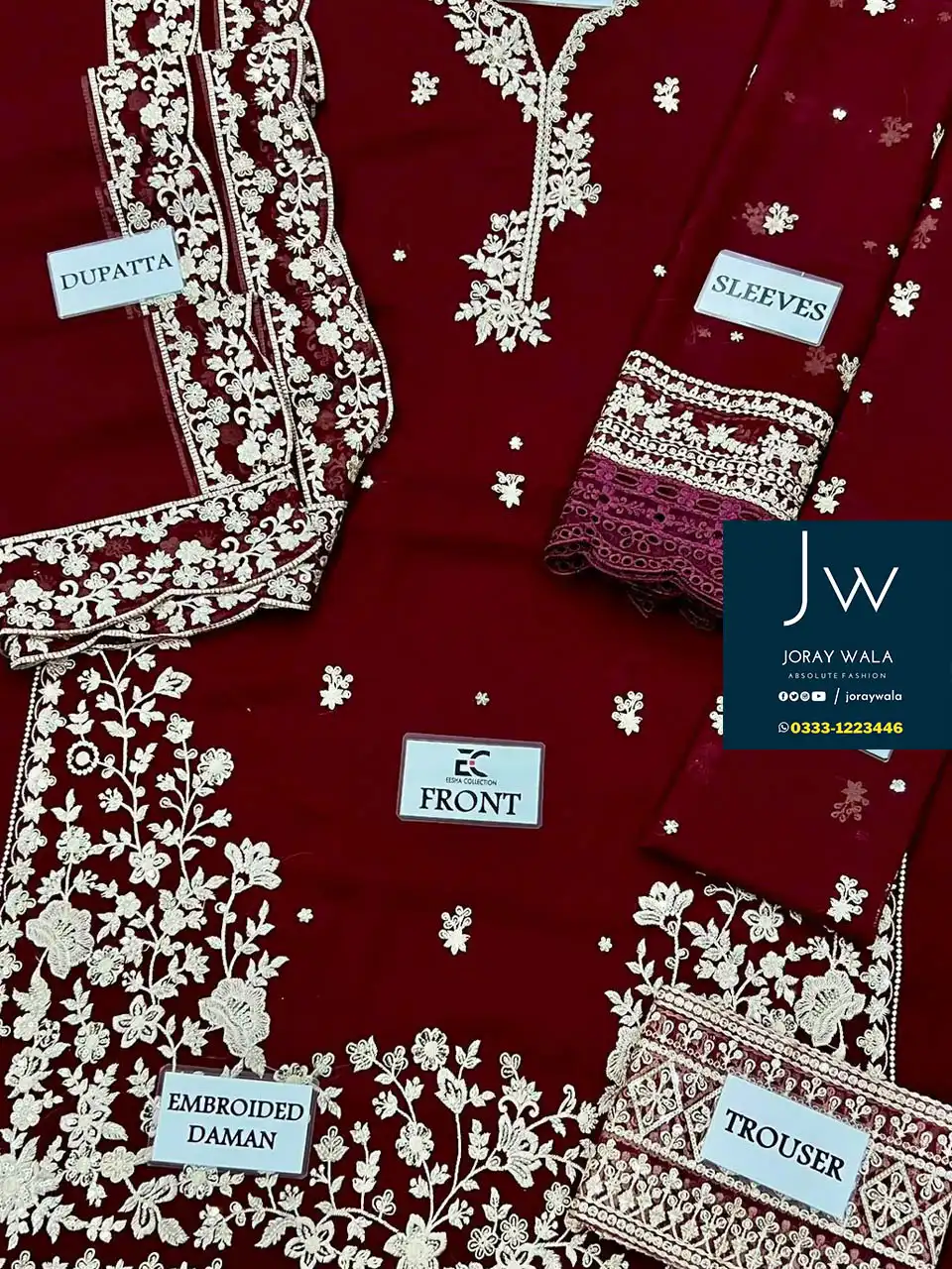 Partywear-fancy-wedding-collection-ayeza-khan-3-pcs-suit -available-at-joraywala-with-free-delivery