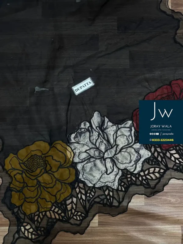 Partywear-fancy -lawn-3-pcs-suit- heavy-embroidery -with-fancy -dupatta-free-delivery-joraywala