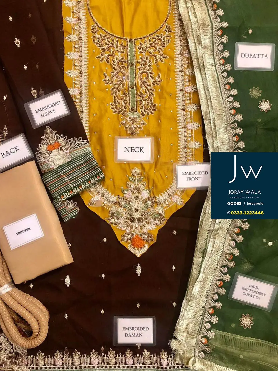 Partywear-fancy-wedding-luxury-chiffon-embroidered-3-pcs-suit-free-DC-over-Pakistan-joraywala